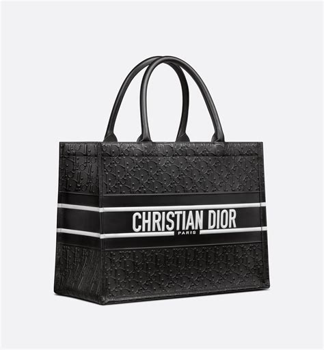 Medium Dior Book Tote Black Calfskin (36 x 27.5 x 16.5 cm) 